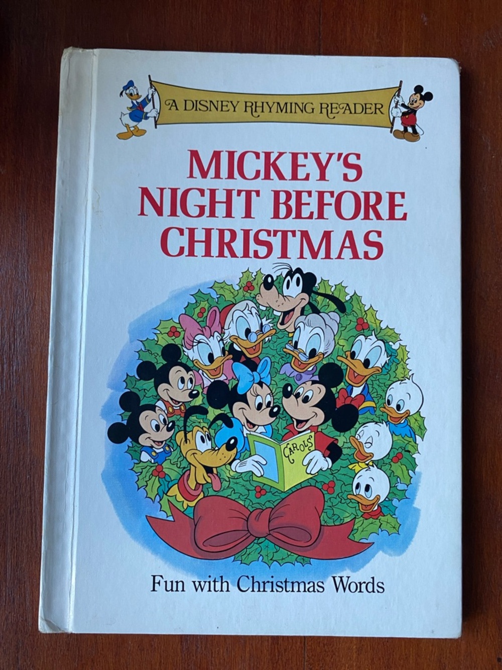 Vintage 1988 Mickey's Night Before Christmas A Disney Rhyming Reader Book Gift